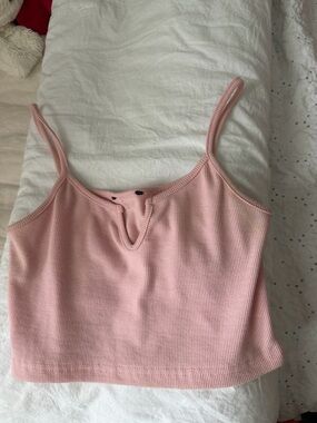 Forever 21 Light Pink Ribbed V-Notch Cami